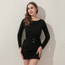 Load image into Gallery viewer, Casual O-neck Long-sleeved Sweatshirt Dress Women 2021 New Fashion Solid Color Loose Thin Versatile Lift Hip Sleeve Dress