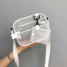 Load image into Gallery viewer, Casual PVC Transparent Clear Women Crossbody Bags Shoulder Bag Handbag Jelly Small Phone Bags with Card Holder Wide Straps Flap