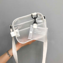 Load image into Gallery viewer, Casual PVC Transparent Clear Women Crossbody Bags Shoulder Bag Handbag Jelly Small Phone Bags with Card Holder Wide Straps Flap
