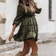 Load image into Gallery viewer, Casual Shirt Dresses Women Spring Summer Sexy Dress Office Dress Buttons Turn-Down Long Sleeve Bandage Elegant Dresses Vestidos