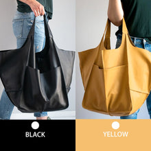 Load image into Gallery viewer, Casual Soft Large Capacity Tote Women Handbags Designer Aged Metal Look Luxury Pu Leather Shoulder Bag Retro Big Shopper Purses
