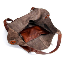 Load image into Gallery viewer, Casual Soft Large Capacity Tote Women Handbags Designer Aged Metal Look Luxury Pu Leather Shoulder Bag Retro Big Shopper Purses