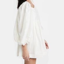 Load image into Gallery viewer, Casual Sweet White Loose Mini Dress Ladies Lantern Sleeve Square Collar Backless Dress Elegant New Fashion 2021 Dress For Women