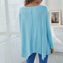 Load image into Gallery viewer, Casual Women&#39;s Sweater Autumn Winter Warm Sexy V-Neck  Irregular Hem Loose Oversized Lady Sweaters Knitted Pullover Top Femme
