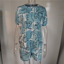 Load image into Gallery viewer, Casual Women&#39;s Tracksuit Suit Sportswear Women T-shirt Shorts Tracksuits Sets Female Summer Casual Short Pants Matching Sets