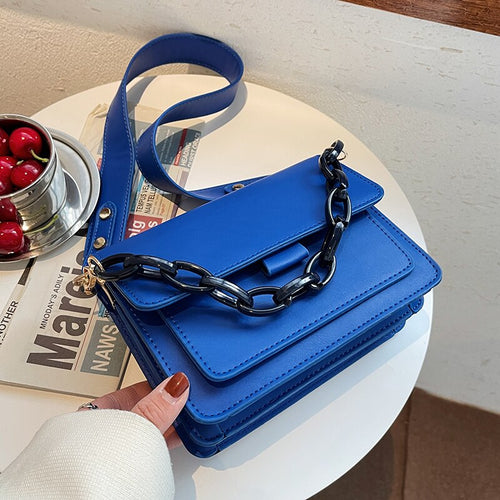 Chain Design New Mini PU Leather Flap Bags For Women 2022 hit Summer Lady Shoulder Handbag Female Fashion Cross Body Bag