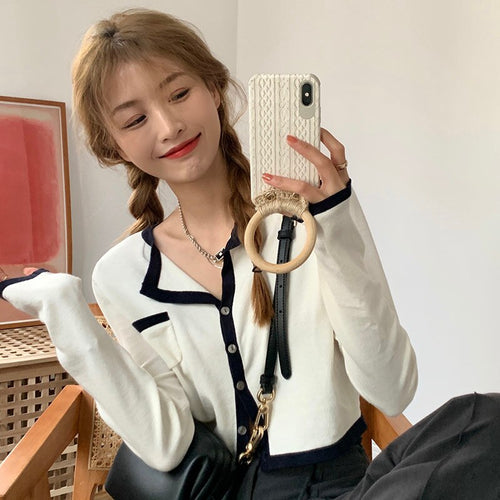 Character Short Style Knitted Cardigan 2021new Early Spring Women's Thin Loose Sweater Coat Style Loose Top