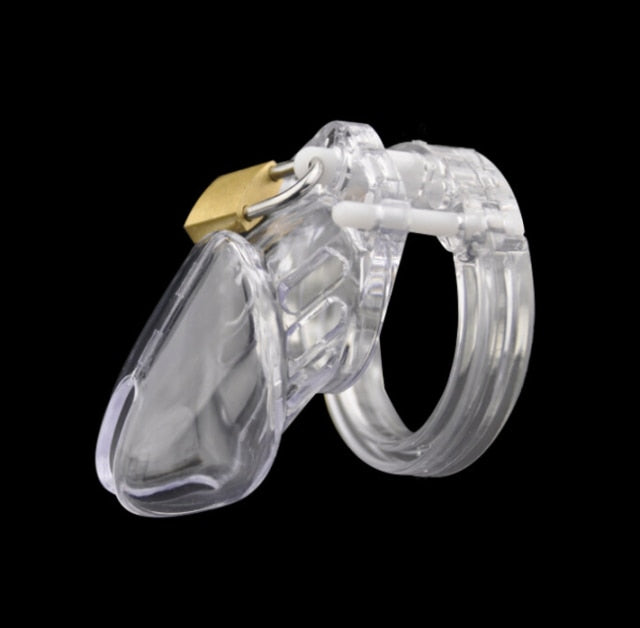 Chastity Cage Male Sex Toys Small/Standard Male Chastity Device Cock Cage with 5 Size Rings Brass Lock Locking Erotic Urethral