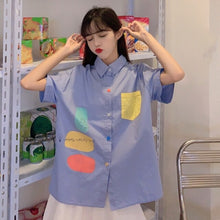 Load image into Gallery viewer, Chic Women Shirt Kawaii Ladies Casual Loose Tops And Shirts Female Korean Long Sleeves Blouses Chic Pocket