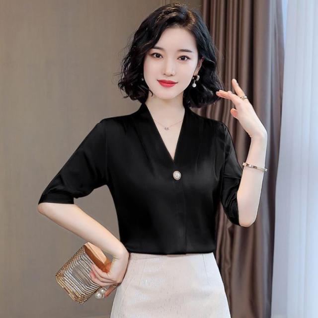 Chiffon Blouse Women 2021 Summer Chiffon Shirts Blouse Tops Fashion Casual V-Neck Loose short  sleeve Blouses Femme Blusa