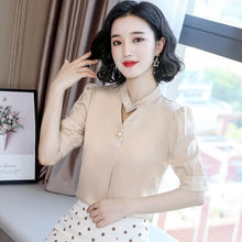 Load image into Gallery viewer, Chiffon Blouse Women 2021 Summer Chiffon Shirts Blouse Tops Fashion Casual  plus size short  sleeve Blouses Light and breathable