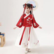 Load image into Gallery viewer, Children Top + Skirt Hanfu Oriental Chinese Style Retro Hanfu Cosplay Kids Tang Suit Princess Traditional Chinese Girl Dress