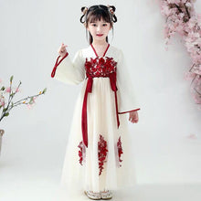 Load image into Gallery viewer, Children Top + Skirt Hanfu Oriental Chinese Style Retro Hanfu Cosplay Kids Tang Suit Princess Traditional Chinese Girl Dress