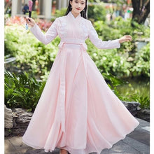 Load image into Gallery viewer, Chinese Folk Dance Hanfu Tang Dynasty Princess Cosplay Stage Wear Traditional Women Pink Outfit Costume Fairy Hanfu Dress