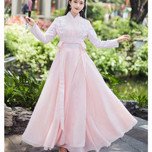 Load image into Gallery viewer, Chinese Folk Dance Hanfu Tang Dynasty Princess Cosplay Stage Wear Traditional Women Pink Outfit Costume Fairy Hanfu Dress