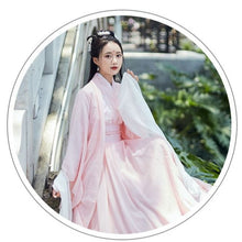 Load image into Gallery viewer, Chinese Folk Dance Hanfu Tang Dynasty Princess Cosplay Stage Wear Traditional Women Pink Outfit Costume Fairy Hanfu Dress