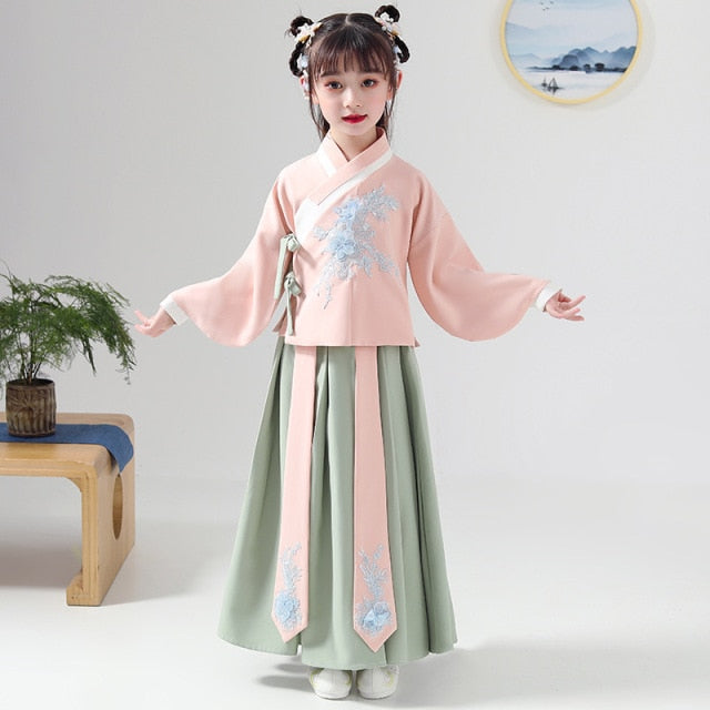 Chinese Girls Hanfu Dress Lovely Kids Photography Christmas Vintage Children Ancient Fairy Princess Photo Shoot Cosplay Gowns