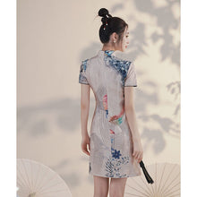Load image into Gallery viewer, Chinese Qipao Improved Cheongsam 2021 New Female Summer Young Girl National Trend Women&#39;s Small Short National Style Dress