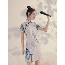 Load image into Gallery viewer, Chinese Qipao Improved Cheongsam 2021 New Female Summer Young Girl National Trend Women&#39;s Small Short National Style Dress
