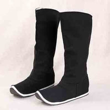 Load image into Gallery viewer, Chinese Traditional Hanfu Bow Boots For Men&amp;Women Cloth Boots Hanfu Shoes Couples Black Hanfu Soap Boots For Men Women 35-44#