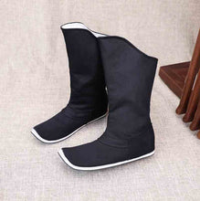 Load image into Gallery viewer, Chinese Traditional Hanfu Bow Boots For Men&amp;Women Cloth Boots Hanfu Shoes Couples Black Hanfu Soap Boots For Men Women 35-44#
