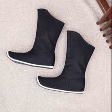 Load image into Gallery viewer, Chinese Traditional Hanfu Bow Boots For Men&amp;Women Cloth Boots Hanfu Shoes Couples Black Hanfu Soap Boots For Men Women 35-44#