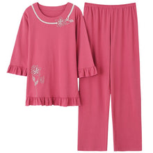 Load image into Gallery viewer, Chinese Women 100% Modal Pajamas Set Nightgown Print Pyjamas Suit 2 PCS Sleepwear Summer Spring Home Clothes M-XXXL