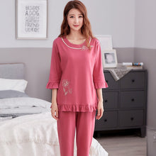 Load image into Gallery viewer, Chinese Women 100% Modal Pajamas Set Nightgown Print Pyjamas Suit 2 PCS Sleepwear Summer Spring Home Clothes M-XXXL