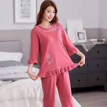 Load image into Gallery viewer, Chinese Women 100% Modal Pajamas Set Nightgown Print Pyjamas Suit 2 PCS Sleepwear Summer Spring Home Clothes M-XXXL