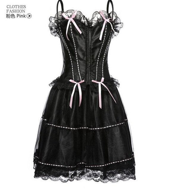 Chrismas Sexy Corset Wedding Party Dress Bustier Whole Set Corset Sexy Lingerie Gothic Party Queen Corset Dress