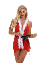 Load image into Gallery viewer, Christmas Clothes Womens Sexy Lingerie Exotic Apparel Perspective Mesh Plush Hoodie Christmas Sexy Pajamas Cosplay Lingerie Set