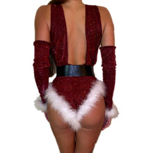 Load image into Gallery viewer, Christmas Erotic Underwear Sets Sexy Lingerie Women Belted Bodysuit Babydoll Sleepwear Gloves Anime Cosplay Exotic Costumes