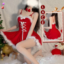Load image into Gallery viewer, Christmas Gift Bunny Girl Cosplay Night Dress Women Sleepwear Velvet Nightgown Party Sexy Lingerie Backless Camisole Sleep Tops