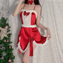 Load image into Gallery viewer, Christmas Gift Pamajas Women Night Dress Bunny Girl Party Cosplay Lace Sleepwear 3Piece Velvet Nightgown Sexy Lingerie Camisole