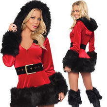 Load image into Gallery viewer, Christmas Series European Clothing Hot Women Velvet Uniform Temptation  Sexy Lingerie Red  Dress Erotic  Christmas Clothes