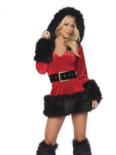Load image into Gallery viewer, Christmas Series European Clothing Hot Women Velvet Uniform Temptation  Sexy Lingerie Red  Dress Erotic  Christmas Clothes
