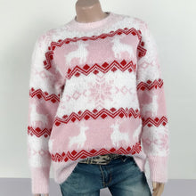 Load image into Gallery viewer, Christmas Sweater Women Winter Warm Snowflake Fawn Sweater Casual Sweet O Neck Pullover Knitted Tops New Year  Fashion Clothes
