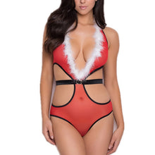 Load image into Gallery viewer, Christmas Women&#39;s Sexy Lingerie Fashion Deep V Sexy Without Steel Ring One-piece Jumpsuits Suit Erotic Apparel Large Size