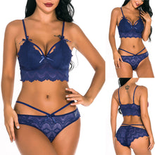 Load image into Gallery viewer, Christmas new strappy sexy lingerie set Women Sexy Lace трусы женские Sleepwear Lingerie Temptation Bra Underwear Nightwear Set