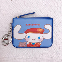 Load image into Gallery viewer, Cinnamoroll Coin Purse Kawaii Cartoon Bag Cute Wallet Pu Card Holder Cinnamoroll Coin Purse Keychain Pendant Wallet Girl Gift