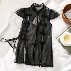 Classic Vintage Button Slim Long Dress Women Summer New Qipao Chinese Traditional Mandarin Collar Cheongsam