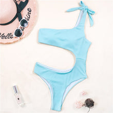 Load image into Gallery viewer, Closed Swimsuit Bikini 2021 Pure Strapless Suit Shoulder Sling Color Without Pattern Solid Color
