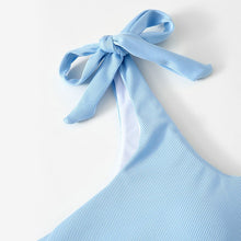 Load image into Gallery viewer, Closed Swimsuit Bikini 2021 Pure Strapless Suit Shoulder Sling Color Without Pattern Solid Color