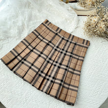 Load image into Gallery viewer, Contrast Color Plaid Striped Skirt Korean Version of Pleated Skirt Autumn High Waist A Line Plaid Mini Skirt Student Style Sweet