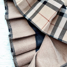 Load image into Gallery viewer, Contrast Color Plaid Striped Skirt Korean Version of Pleated Skirt Autumn High Waist A Line Plaid Mini Skirt Student Style Sweet