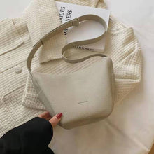 Load image into Gallery viewer, Cor sólida couro pequena balde crossbody sacos para as mulheres retro designer sacos de ombro 2022 inverno bolsas viagem luxo fe