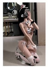 Load image into Gallery viewer, Cosplay Leopard Girl Sexy Heifer Uniform Women Porno Lingerie Bra Thong Set Erotic Bikini Adult Sex Fantasy Slutty Clothes