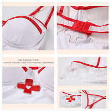 Load image into Gallery viewer, Cosplay Nurse Uniform Women Sexy Lingerie Set Hot Nightdress Satin Lace Slutty Clothes Slip Padded Dress Roleplay Japanese Sexy