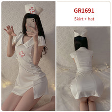 Load image into Gallery viewer, Cosplay Nurse Uniform Women Sexy Lingerie Set Slutty Skirt Hat Suit Female Porno Slit Dress Adult Exotica Sex Nightdress