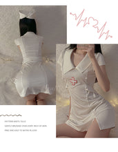 Load image into Gallery viewer, Cosplay Nurse Uniform Women Sexy Lingerie Set Slutty Skirt Hat Suit Female Porno Slit Dress Adult Exotica Sex Nightdress